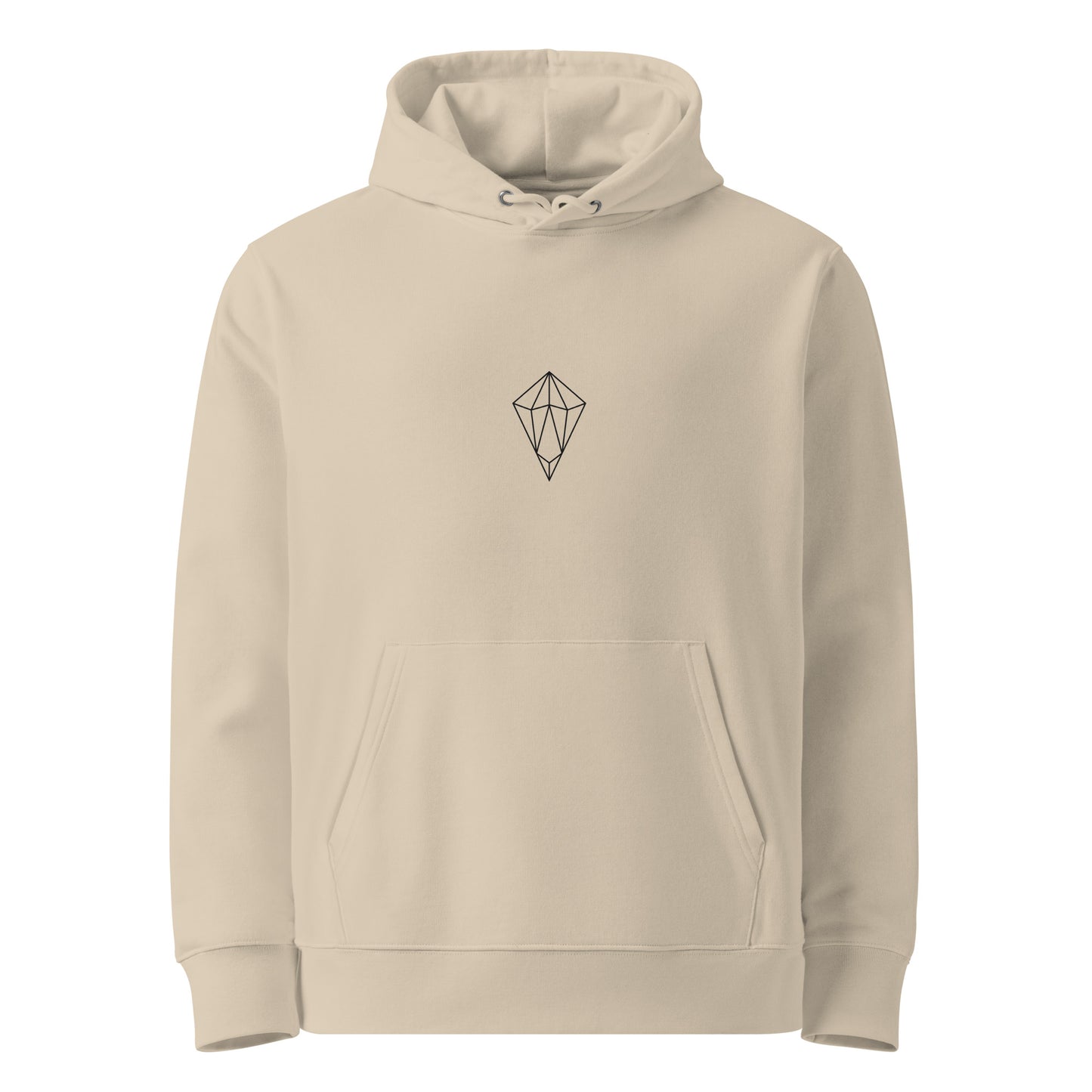Archē Clothing Company Organic Eco-Friendly Geometric Diamond Logo Hoodie Mens Womens Unisex Beige
