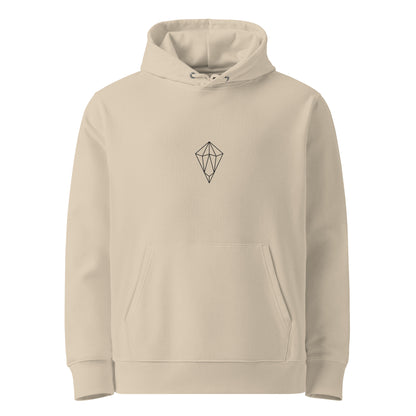 Archē Clothing Company Organic Eco-Friendly Geometric Diamond Logo Hoodie Mens Womens Unisex Beige