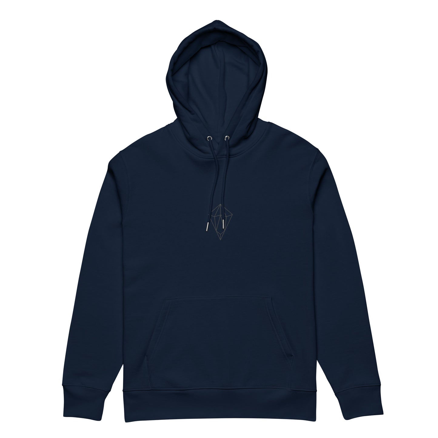 Archē Clothing Company Organic Eco-Friendly Geometric Diamond Logo Hoodie Mens Womens Unisex Blue Navy