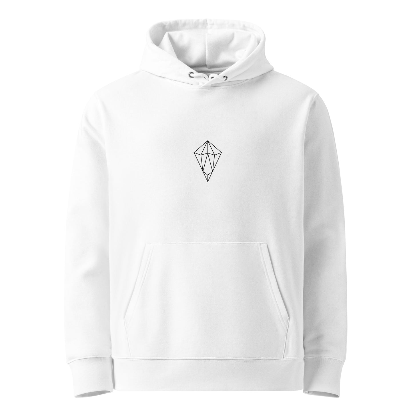 Archē Clothing Company Organic Eco-Friendly Geometric Diamond Logo Hoodie Mens Womens White