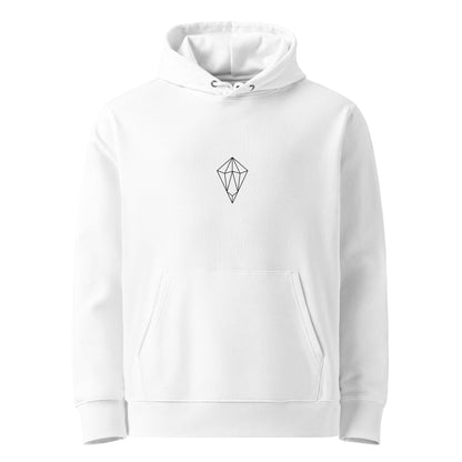 Archē Clothing Company Organic Eco-Friendly Geometric Diamond Logo Hoodie Mens Womens White