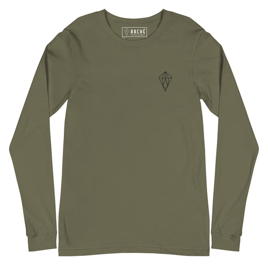 Archē Original Long Sleeve T-Shirt Diamond Geometric Logo Green