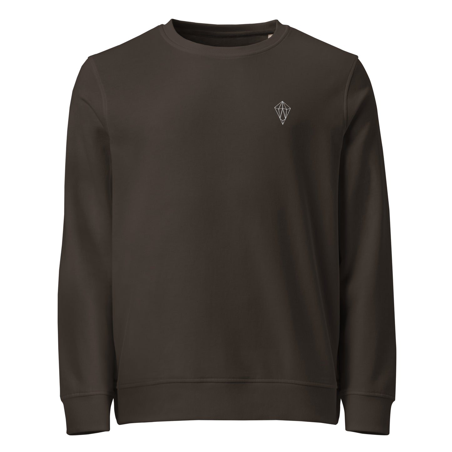 Archē Original Organic Diamond Logo Sweatshirt Premium Organic Cotton Geometric Diamond Embroidered Logo Mens Womens Unisex Grey