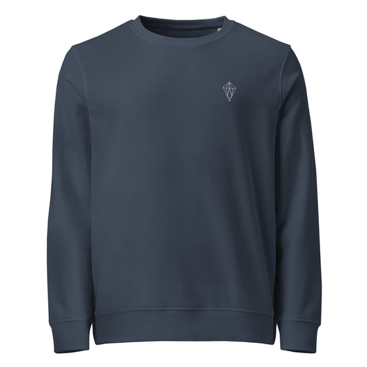 Archē Original Organic Diamond Logo Sweatshirt Premium Organic Cotton Geometric Diamond Embroidered Logo Mens Womens Unisex Navy Blue