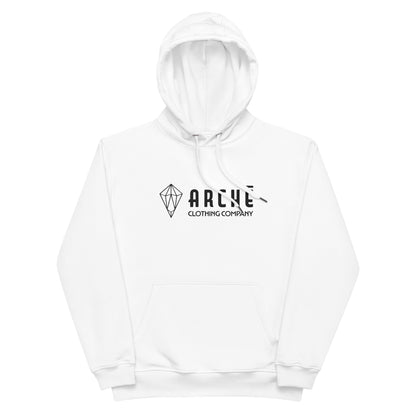 Archē Original Organic Hoodie Premium Mens Womens Geometric Logo White Front