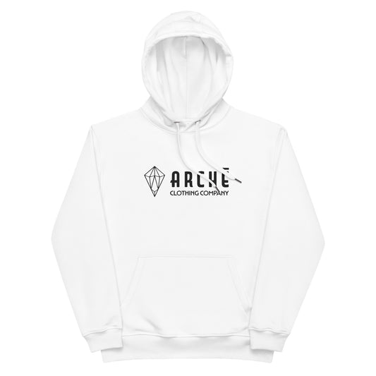 Archē Original Organic Hoodie Premium Mens Womens Geometric Logo White Front