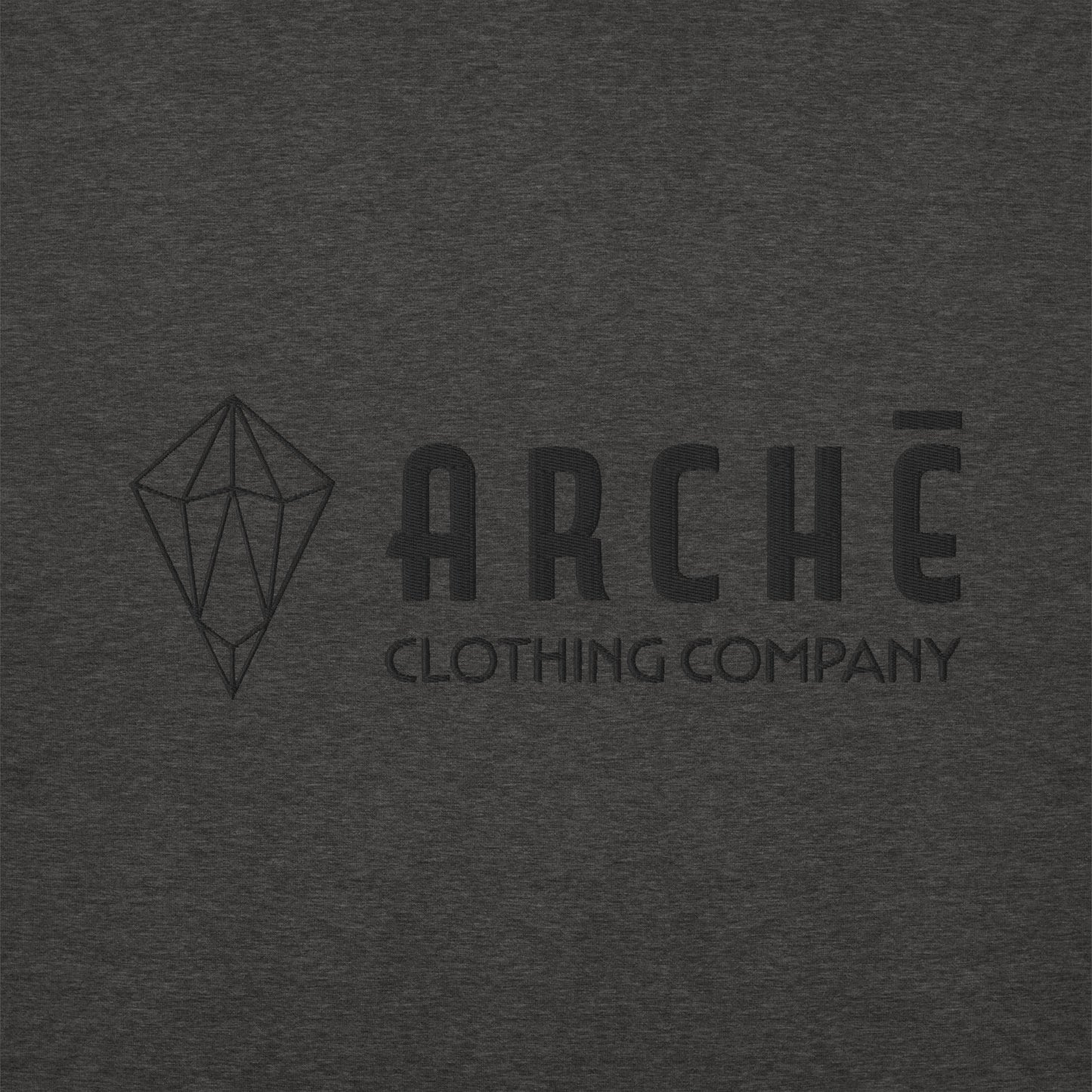 Archē Original Sweatshirt – Ultra-soft Fleece Jumper Geometric Logo Mens Womens Light  Dark Grey Close