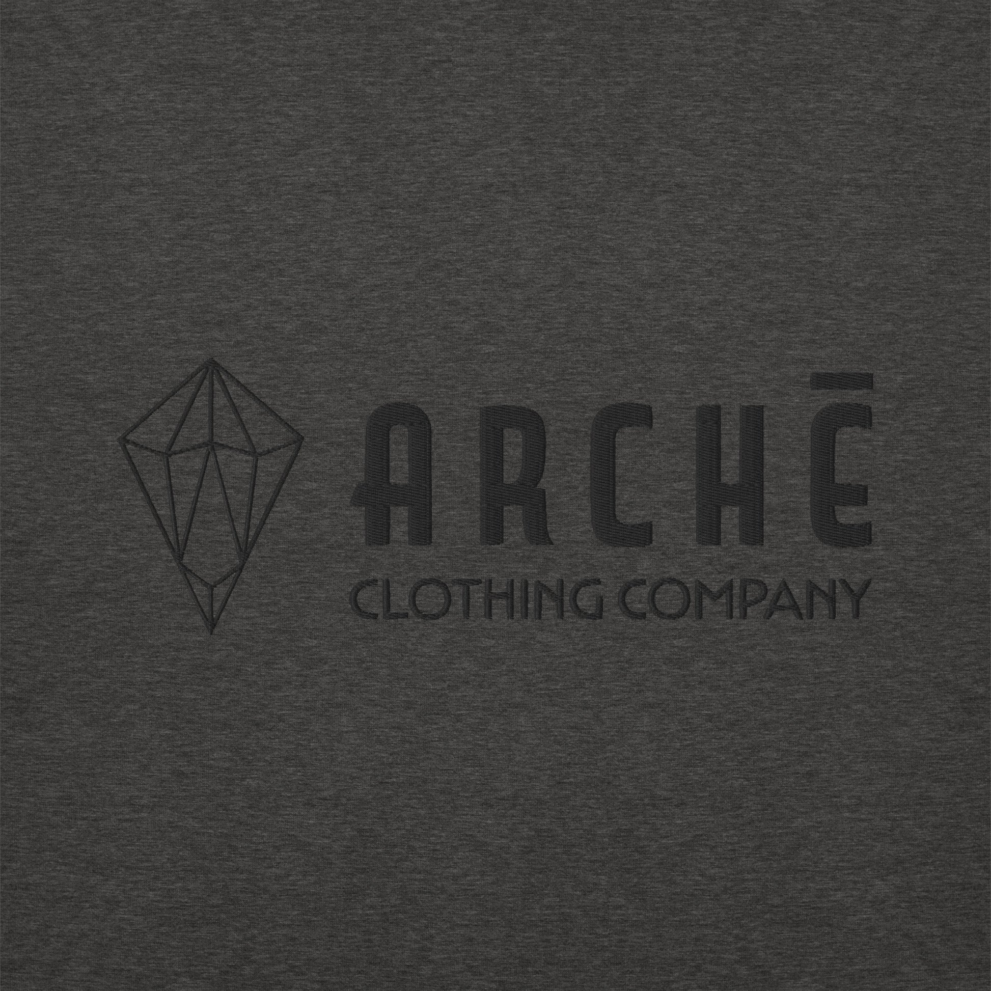 Archē Original Sweatshirt – Ultra-soft Fleece Jumper Geometric Logo Mens Womens Light  Dark Grey Close