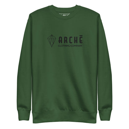 Archē Original Sweatshirt – Ultra-soft Fleece Jumper Geometric Logo Mens Womens Light Green