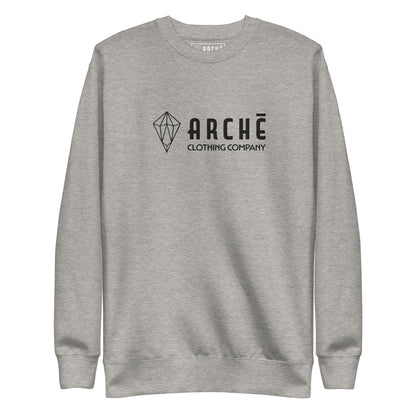 Archē Original Sweatshirt – Ultra-soft Fleece Jumper Geometric Logo Mens Womens Light Grey